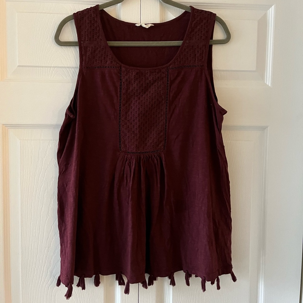 Anthropologie burgundy tunic